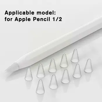 Для Apple Pencil 1/2 Чехол для сенсорного стилуса с двумя силиконовыми наконечниками Поколения Silent Sleeve Поколения Non-slip E4J6